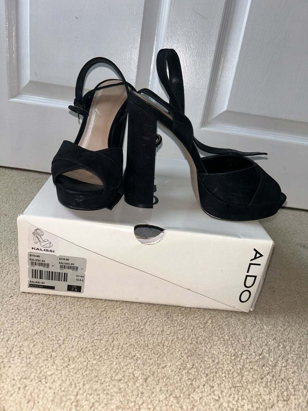 ALDO Kalissi-93 Black Suede Platform Heels